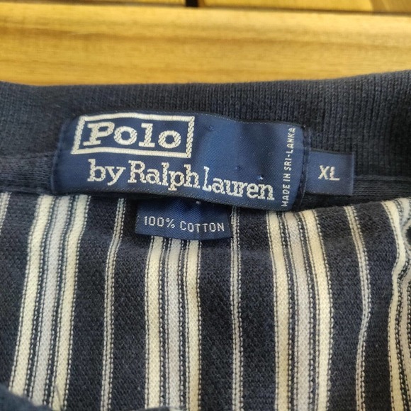 Polo Ralph Lauren Men's Polo Shirt Blue White Stripe Size XL Short Sleeve - Picture 4 of 5